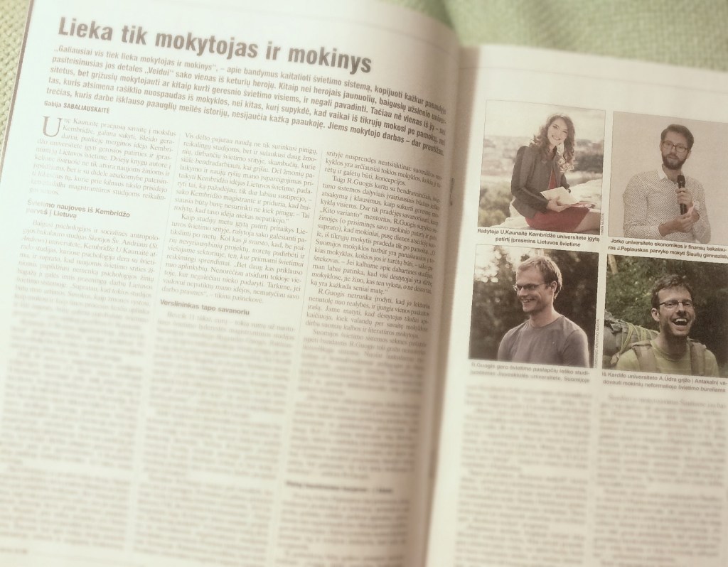 Interviu savaitraštyje „Veidas“: Lieka tik mokytojas ir mokinys
